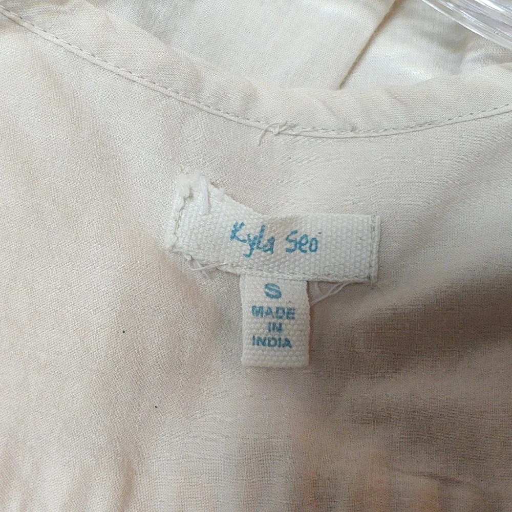 Kyla Seo Embroidered Cream Women's Top size S