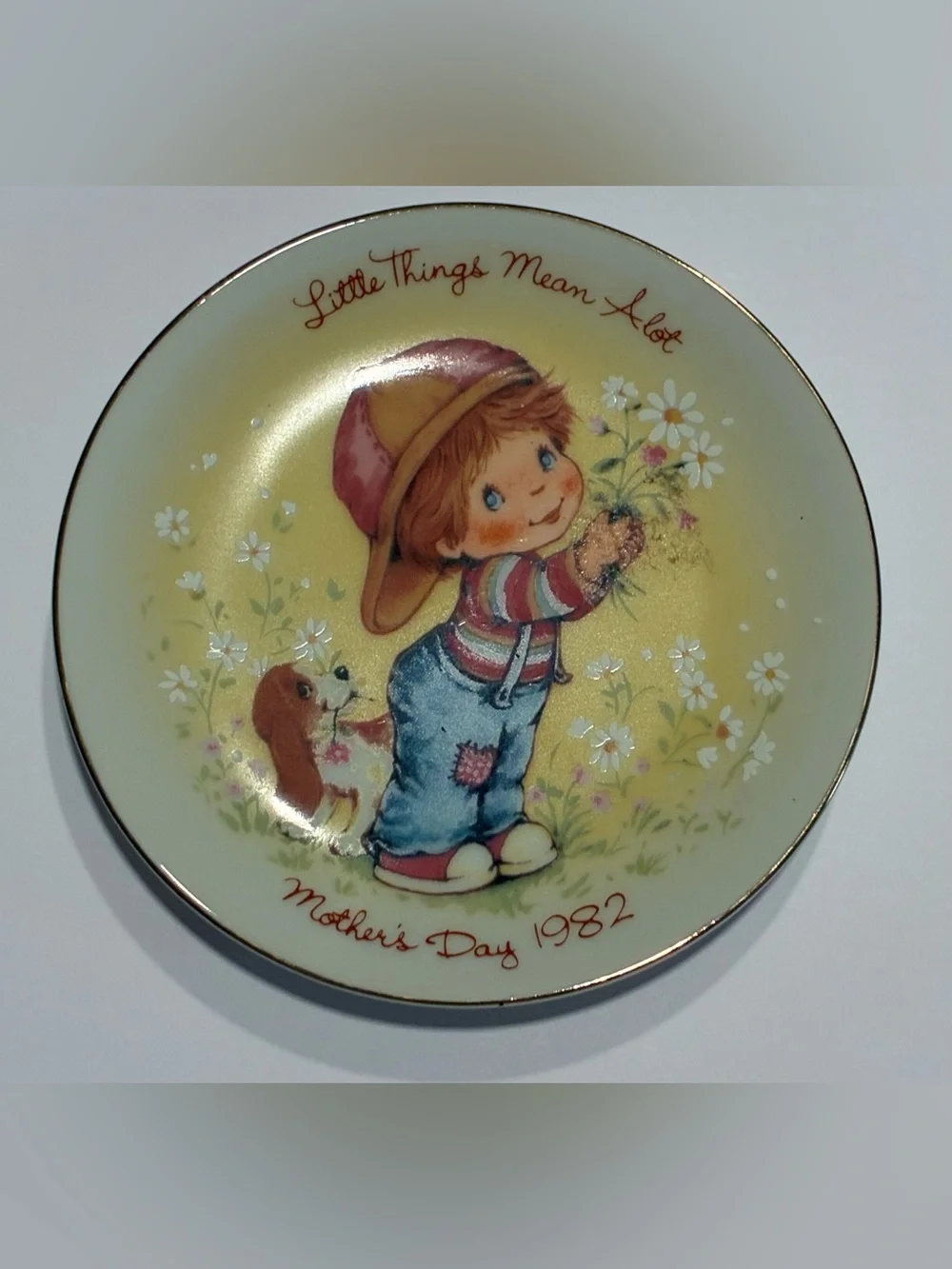 Vintage 1982 Avon Mother’s Day Plate Little Things Mean A Lot Trinket Decor