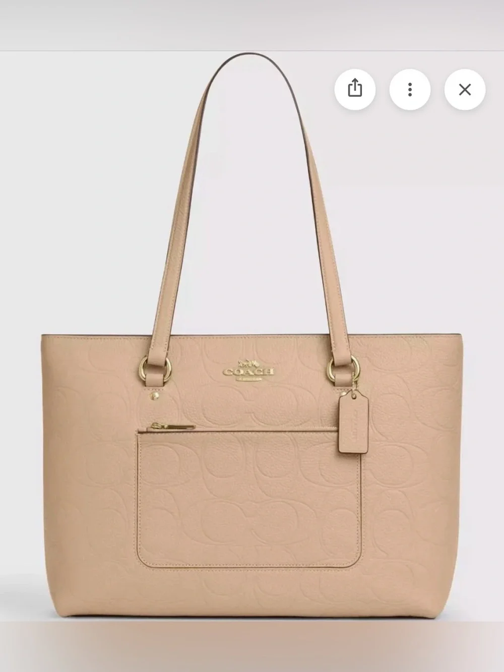 🧡Coach NWT Oat Embossed Pebble Leather Station Tote Bag with Gold Hardware