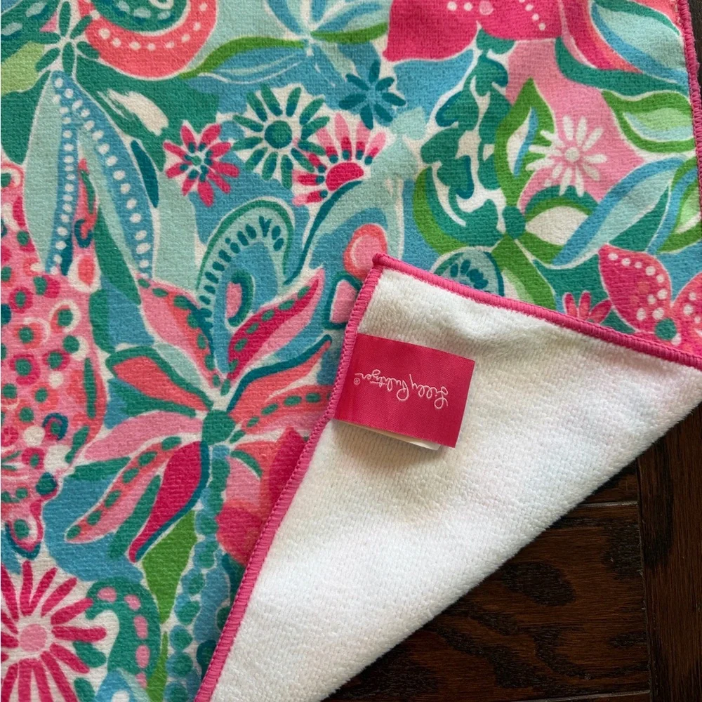 Lily Pulitzer oversized pink and blue beach towel