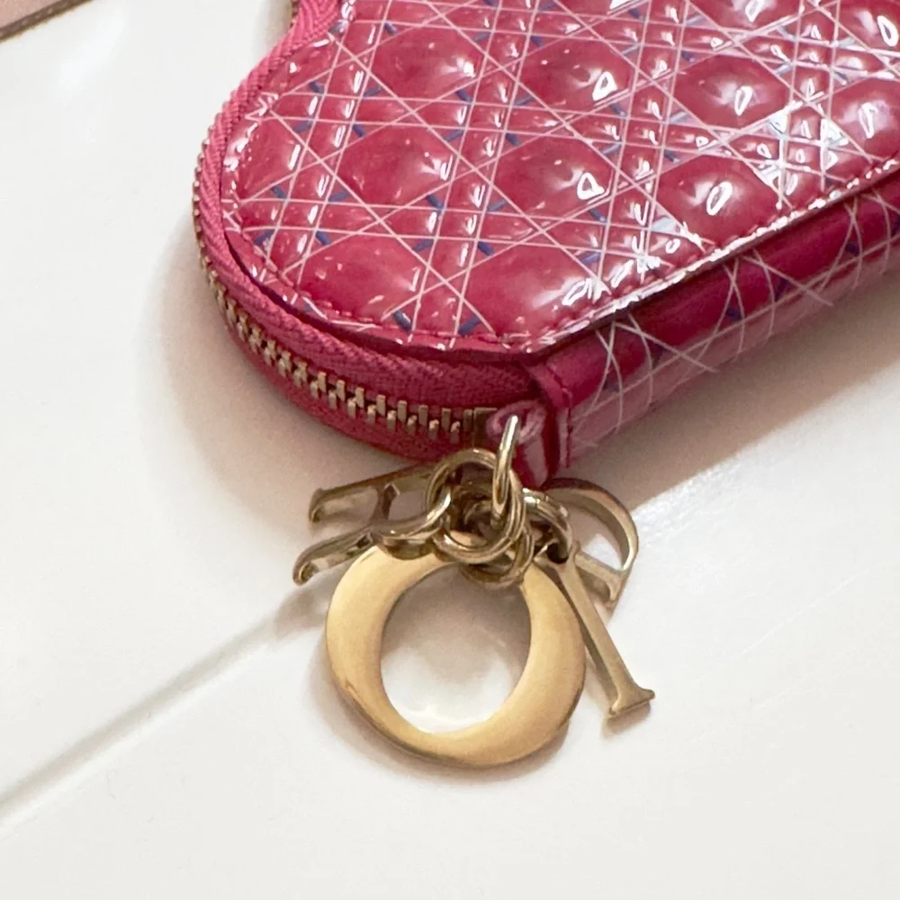 Pink Dior Heart Coin Wallet