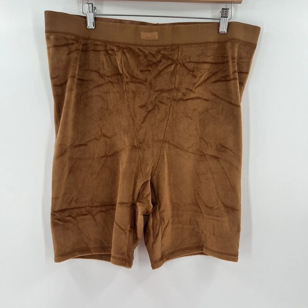 NWT Skims High Rise‎ Stretch Velour Boxer Bike Shorts Copper Size 4XL