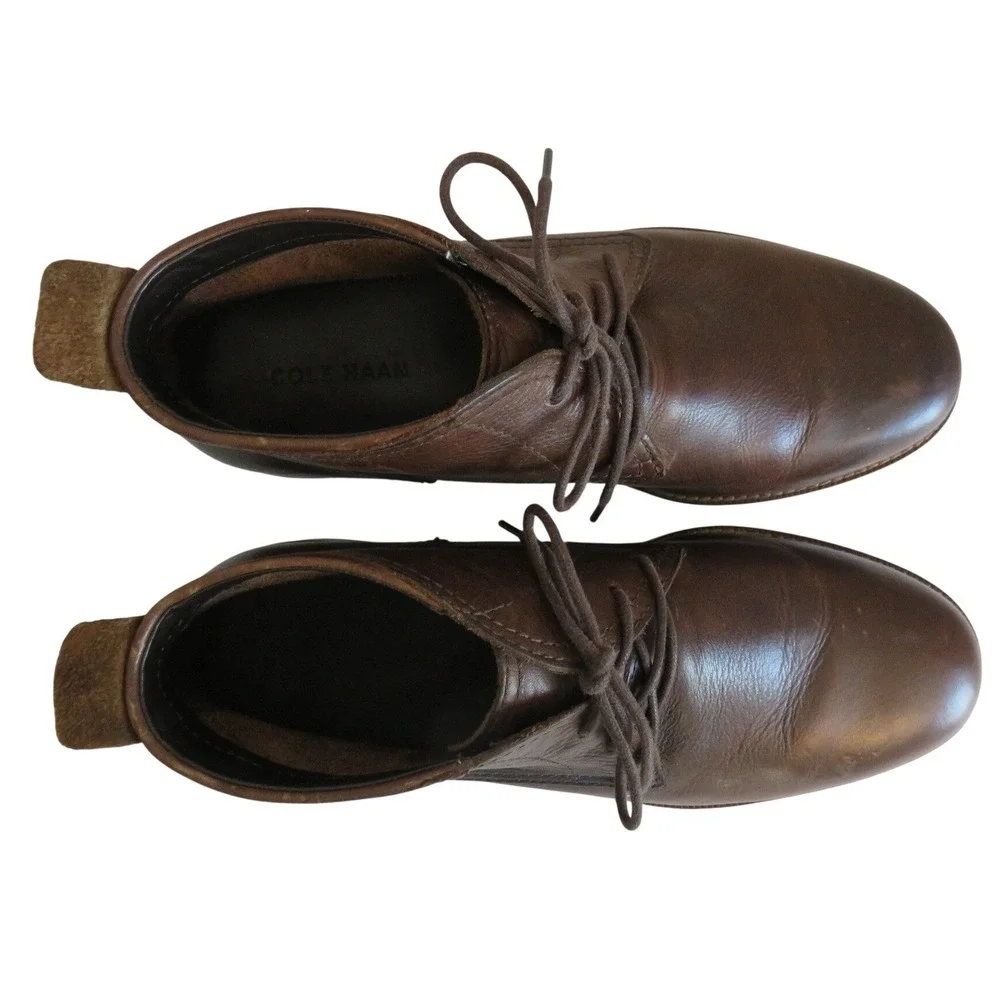 Cole Haan Mens Charles Brown‎ Leather Chukka Boots C11847 Size 9.5 M