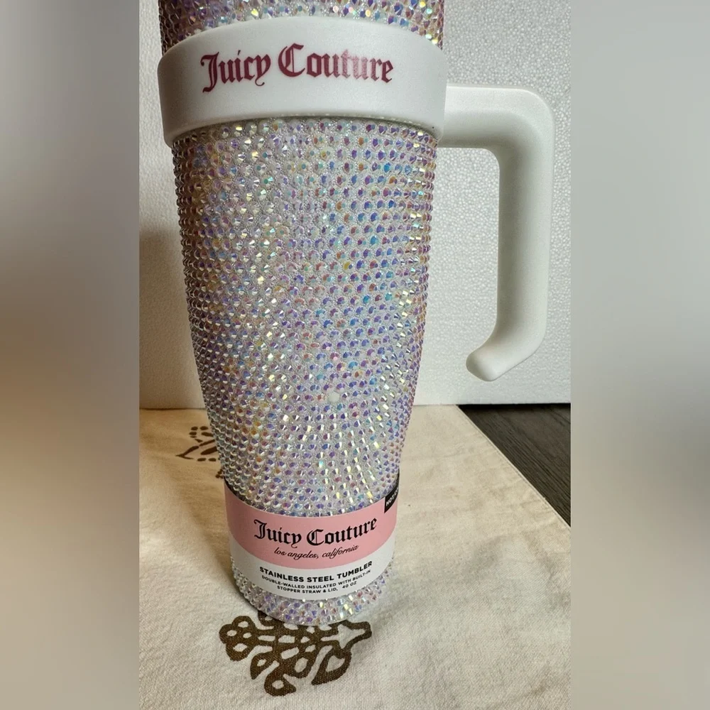 Juicy Couture Glitter bling tumbler with Handle