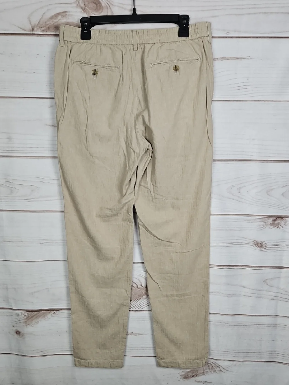 Banana Republic Slim Fit Linen Blend Pants Men's 33x34 Tan/Khaki