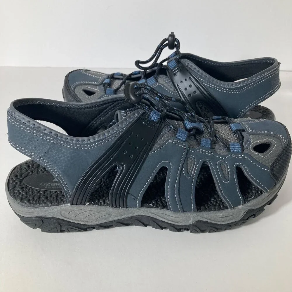 Mens Ozark Trail Closed Toe Hiking‎ Water Sandal Shoe Blue M7 W8.5