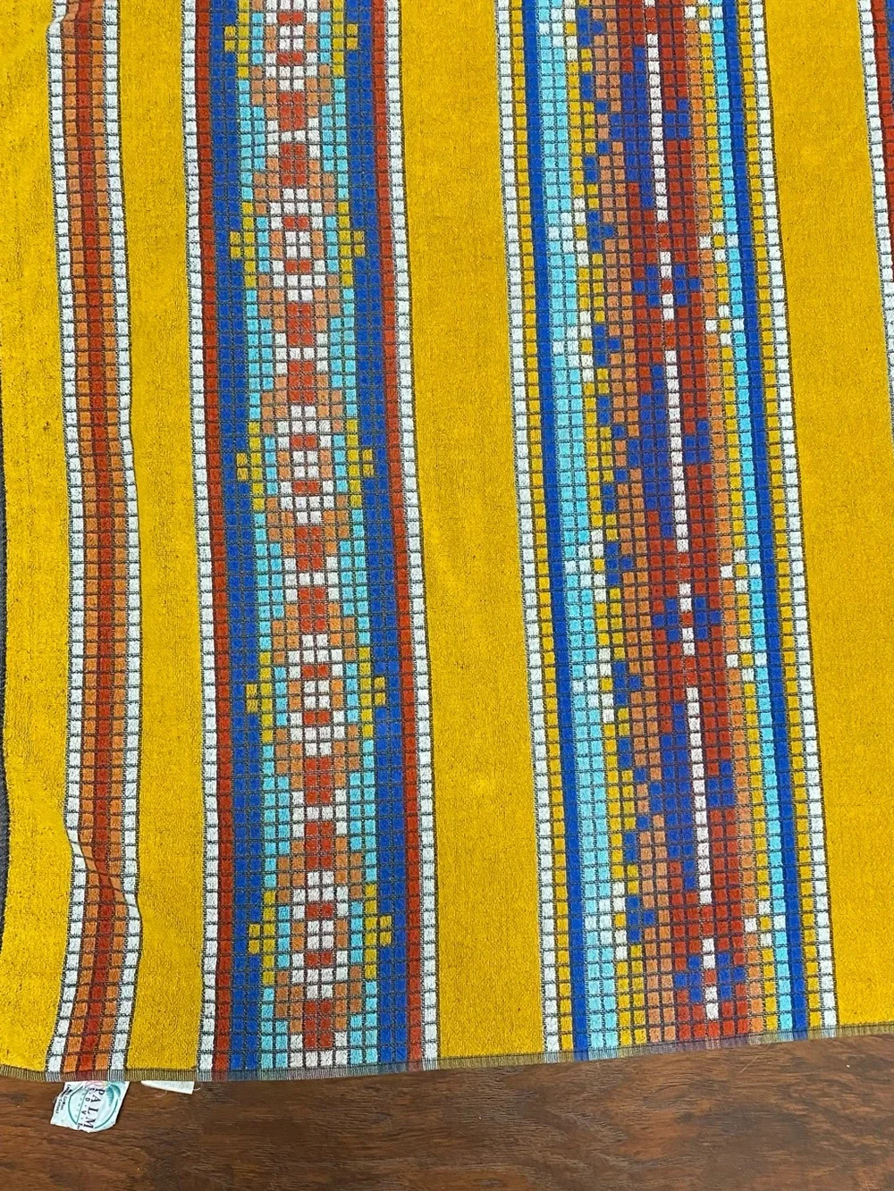 Palm Cove Vintage Beach Towel Geometric Aztec Print Cotton Brazil Retro  AA20