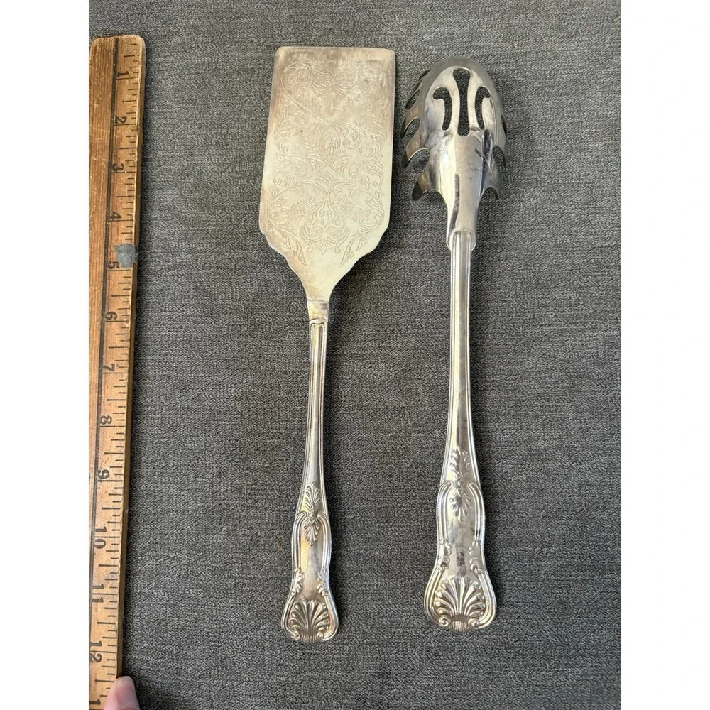 Vintage Silver Plated Sheffield Kings Pattern Lasagna Cake Server Pasta Server