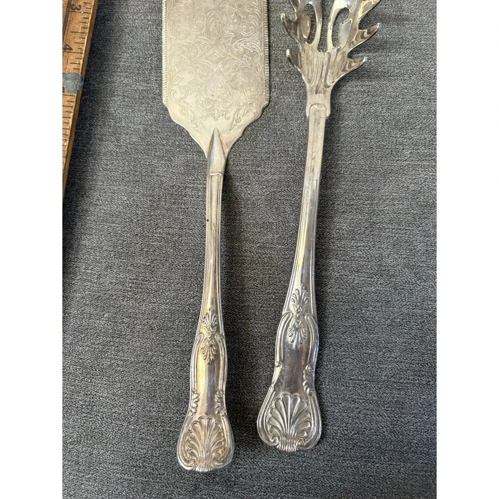 Vintage Silver Plated Sheffield Kings Pattern Lasagna Cake Server Pasta Server