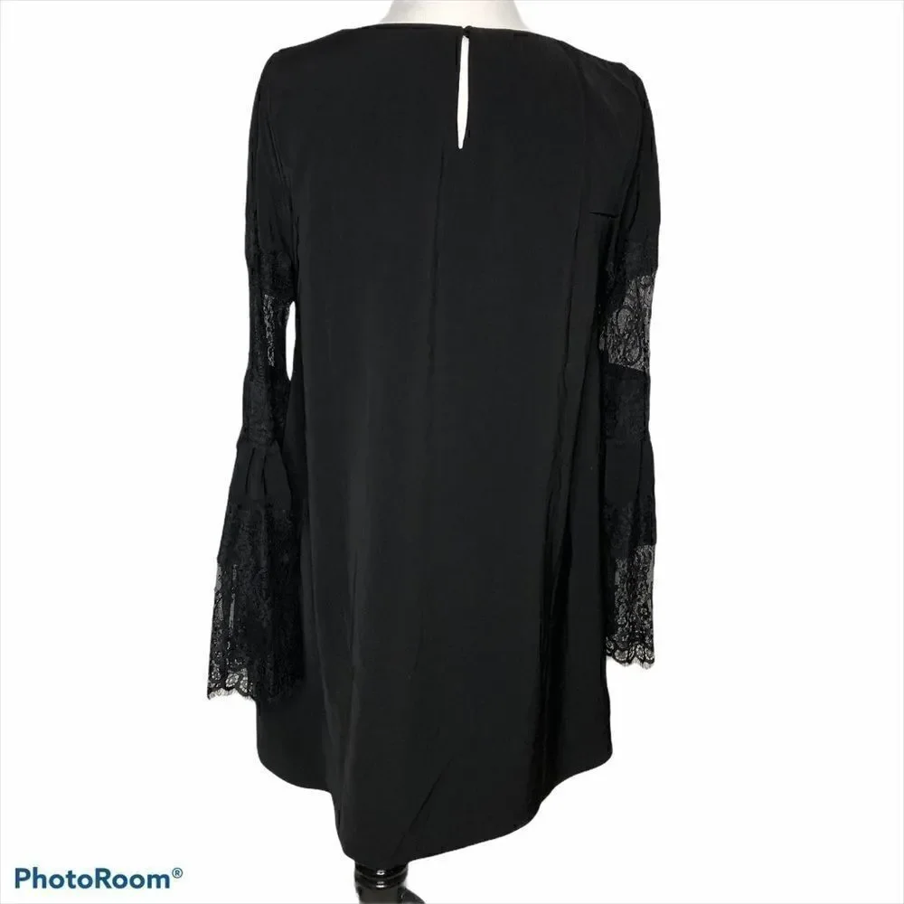 Mustard Seed Solid Lace Bell Sleeve Black M NWT
