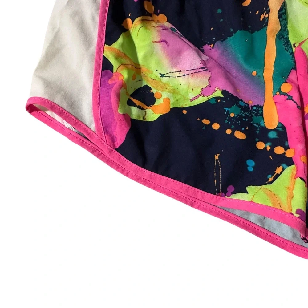 Justice Sport Girls Active‎ Running Shorts Multicolor Splash Paint Athletic