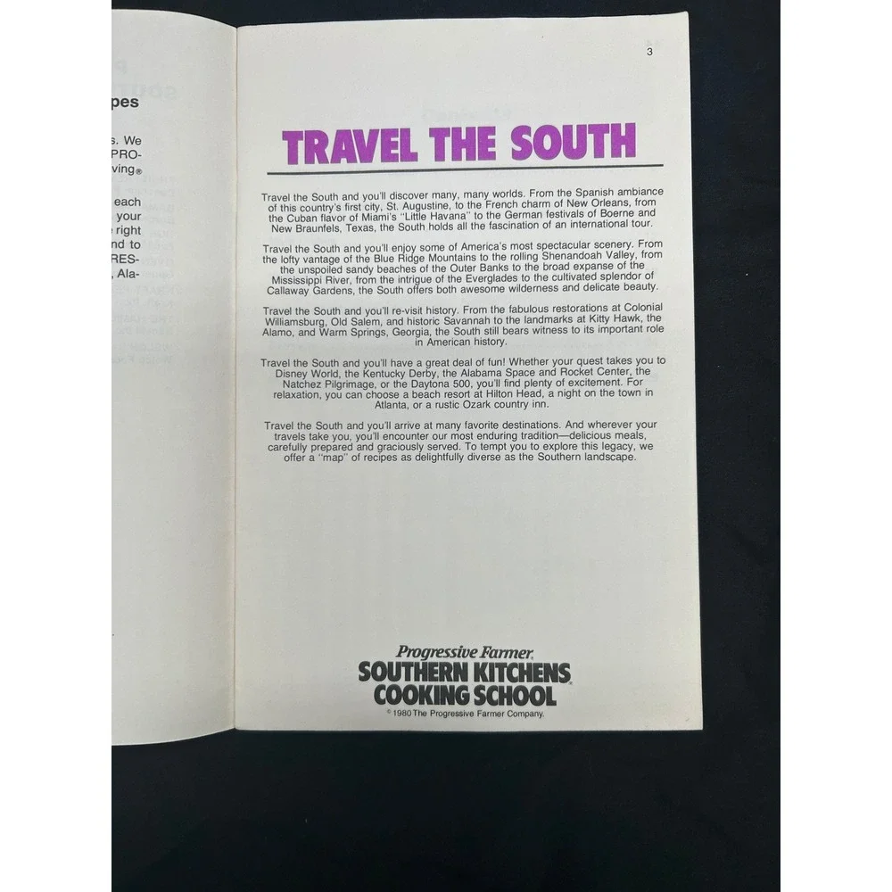 Progressive Farmer Southern Kitchens Cooking School Fall 1980 Vintage Cookbook