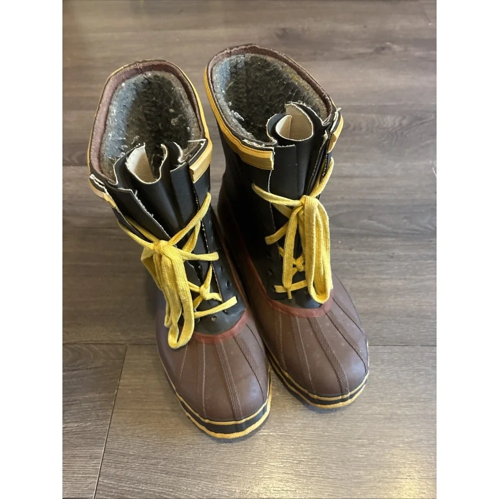 Explorers Steel Shank Mens 9 Wool Lined Lace Up Waterproof Duck Boots Vintage
