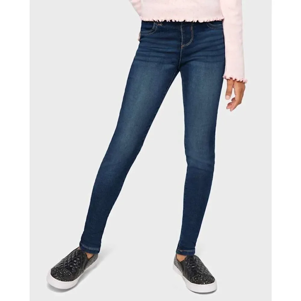The Children’s Place Girls Dark Wash Knit Denim Jeggings Size 5 Skinny Stretch