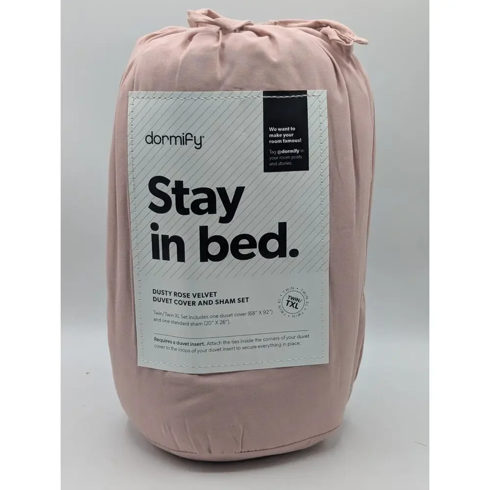 Dormify Twin/Twin XL Rose Velvet Duvet Cover (68
