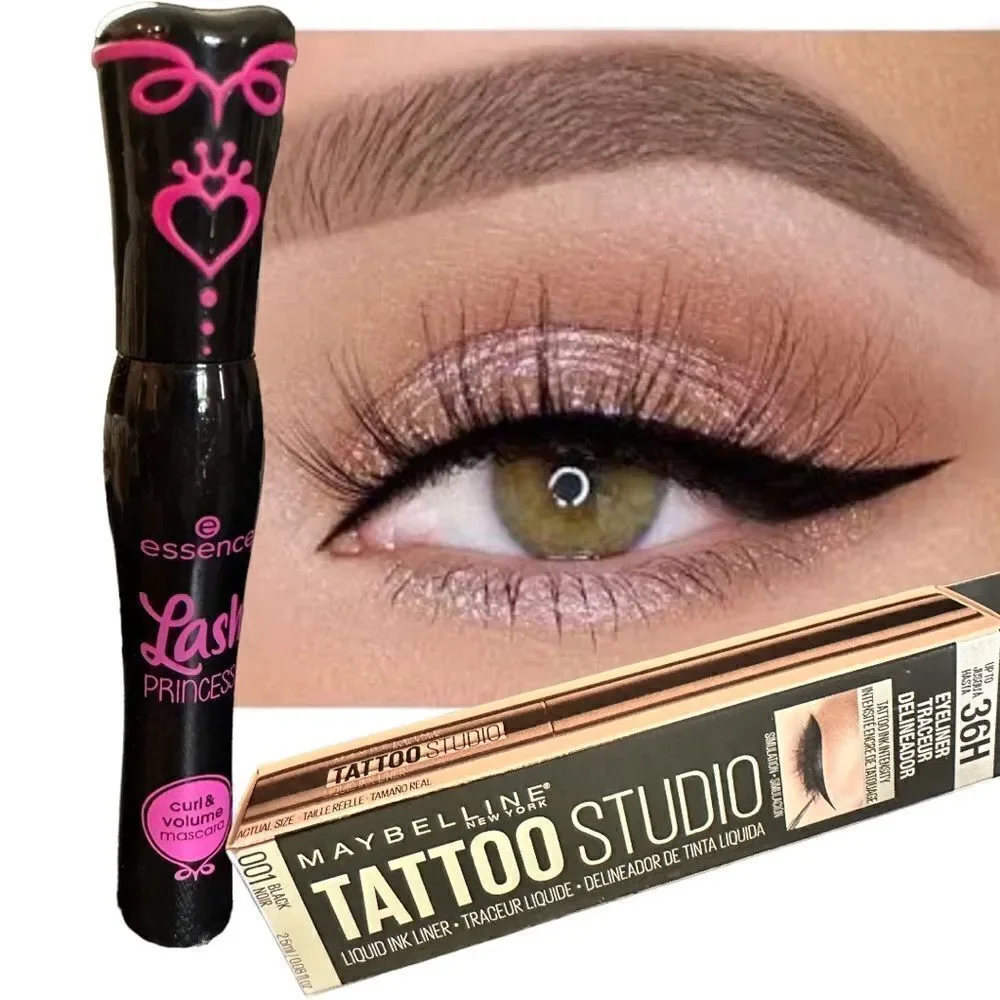 THE PERFECT SET Black Mascara and Black Eyeliner/ Bundle of Two NEW