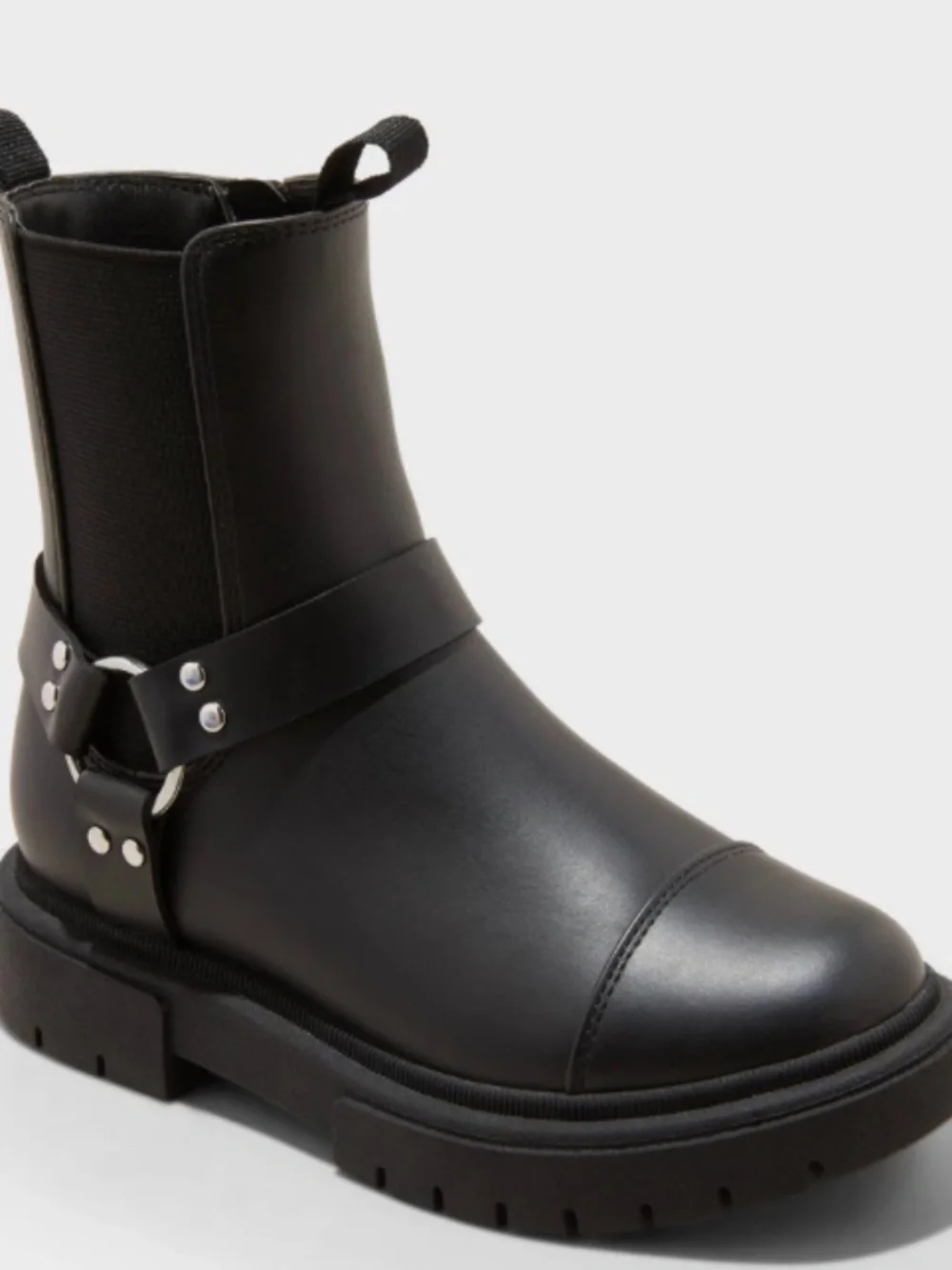 Kids' Crosby Harness Moto Boots - Art Class Black 3: Medium Width, Zipper Closur