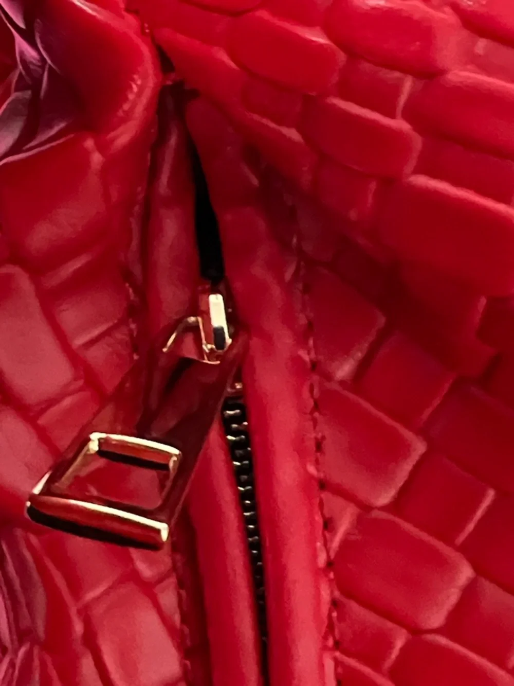 Motf Red Woven Hobo Shoulder Bag