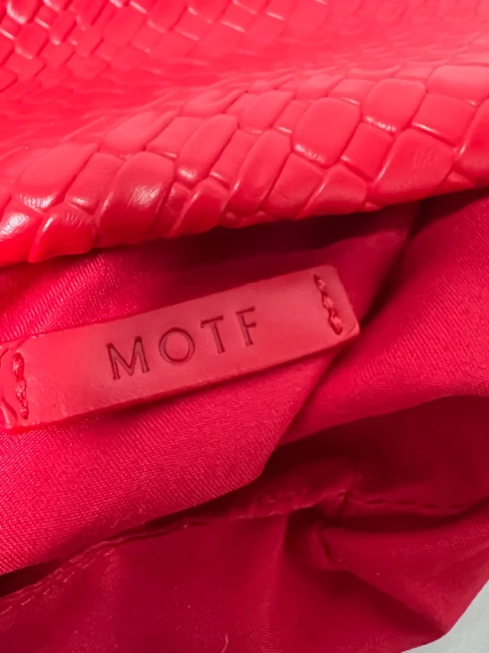 Motf Red Woven Hobo Shoulder Bag