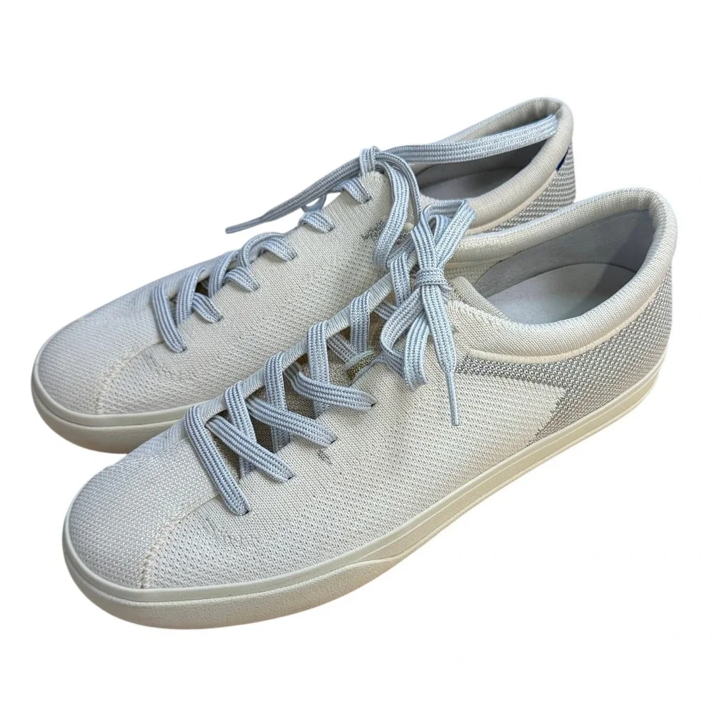 Rothys The Lace Up Sneakers‎ Women Size 10 White Knit Casual Comfort Shoes