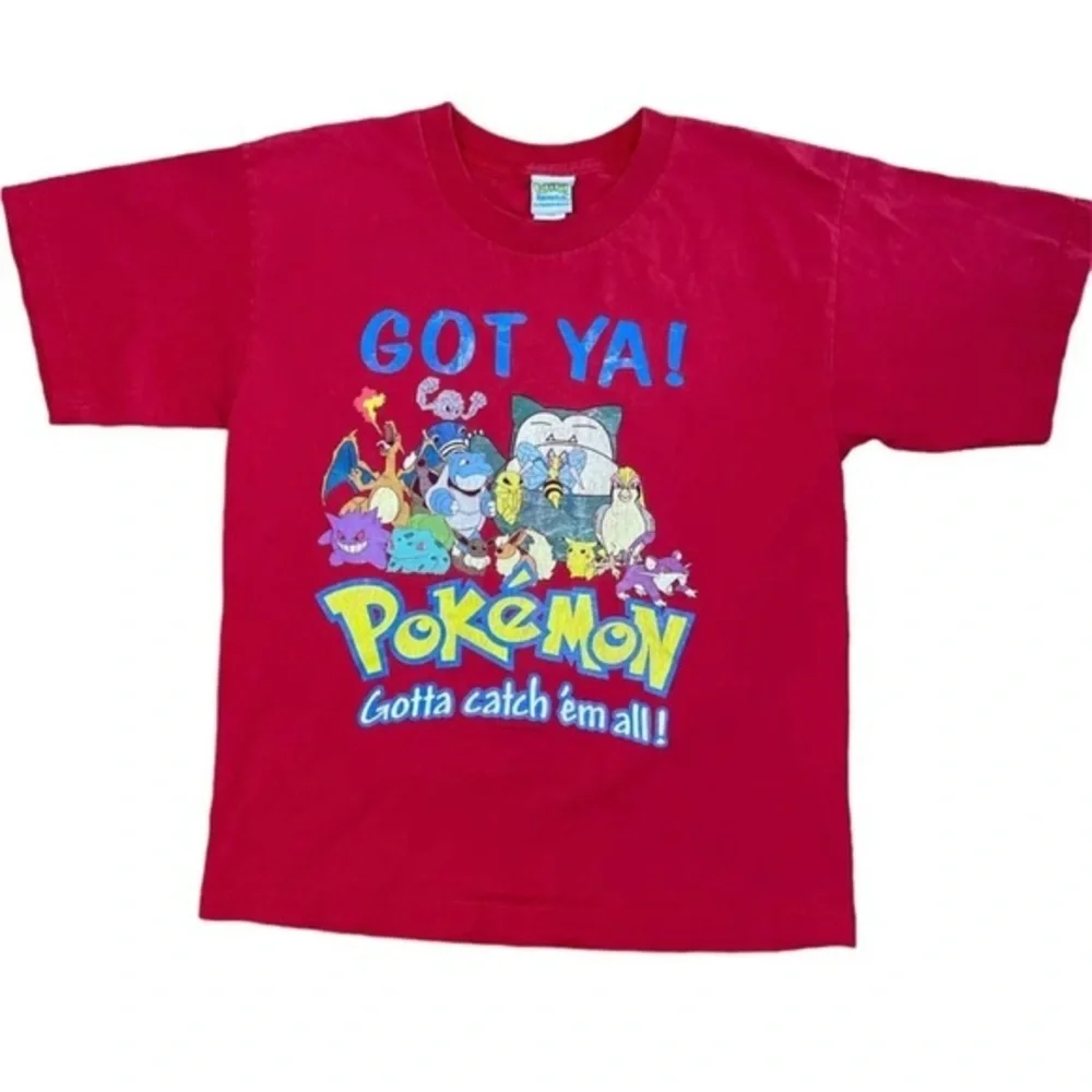 Vintage‎ 2000 Pokémon Gotta Catch Em All Nintendo T Shirt Size XL Youth Red Y2K