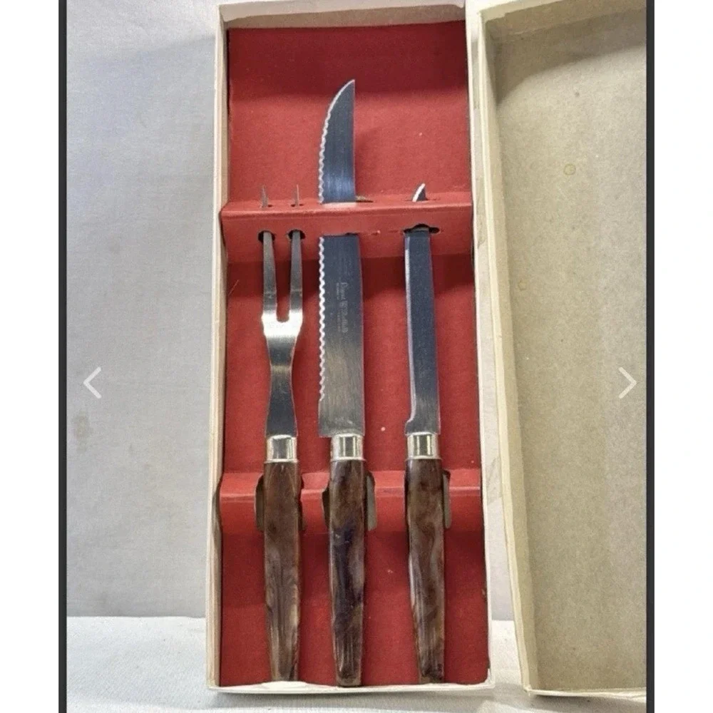 Vtg Regent Sheffield England Knives 3 Cultlery Piece Set Stainless‎ BinR