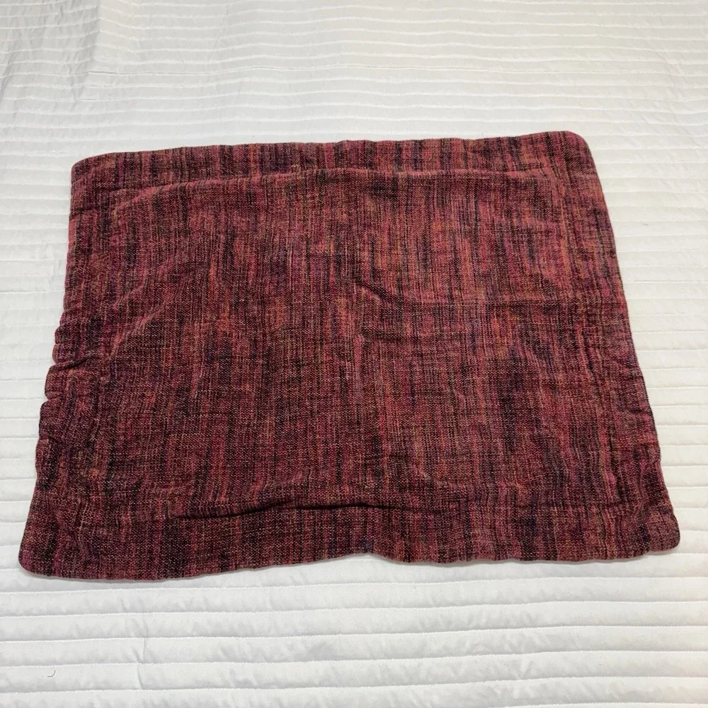 Pottery Barn‎ Velvet And Knit Pillow Cover With Buttons Red 23x29