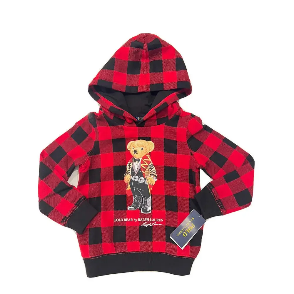 POLO RALPH LAUREN GIRLS BEAR FLEECE HOODIE SIZE 5