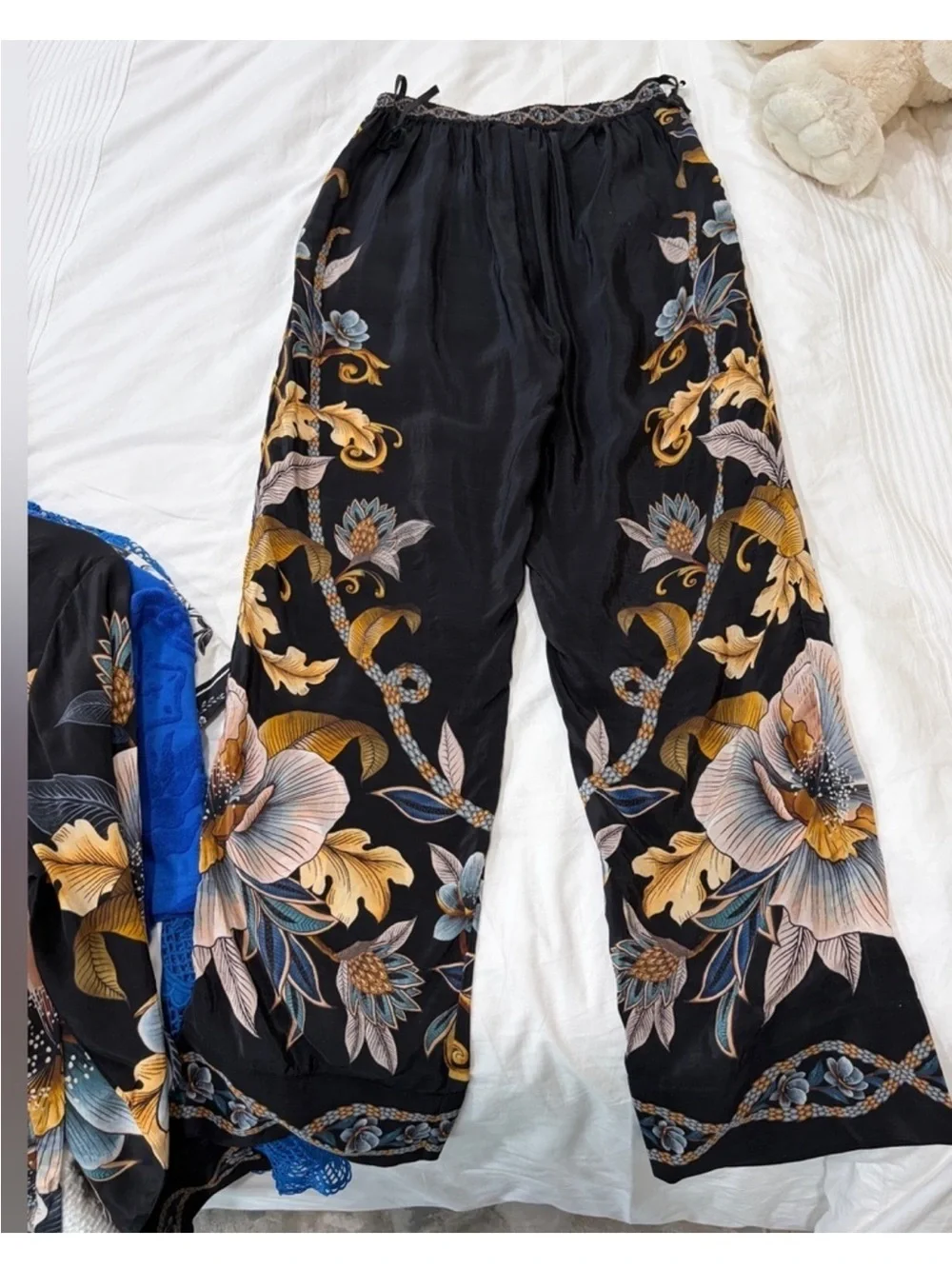 Black Flowerful Garden Pajama Pants by Farm Rio! DT