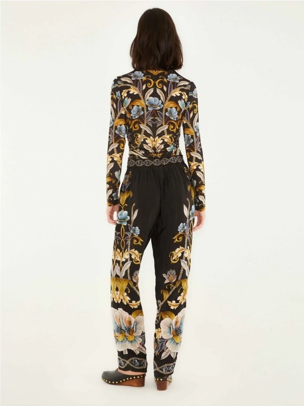 Black Flowerful Garden Pajama Pants by Farm Rio! DT