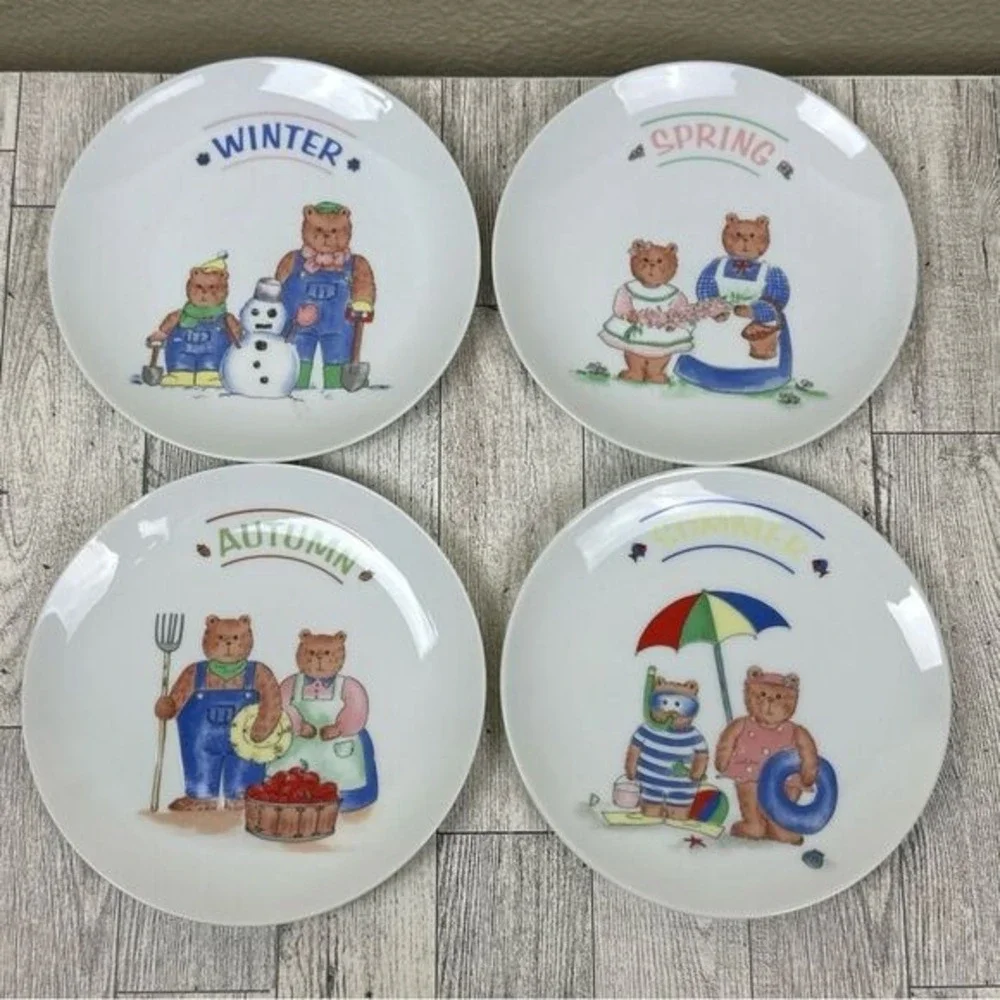 Lot Of 4 Four Seasons Bear Family 6.5
