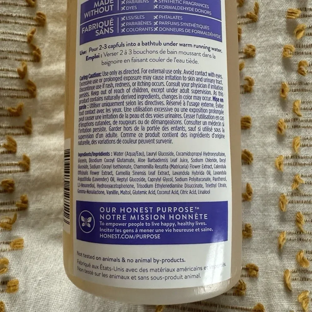 The Honest Company Bubble Bath Lavender Truly Calming Tear Free 12 ounce