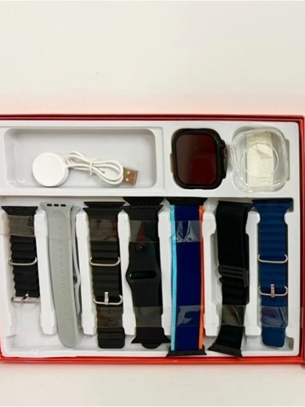 Pink & Black Smartwatch Bands and Charger Set His and Hers 7 Changeable Bands