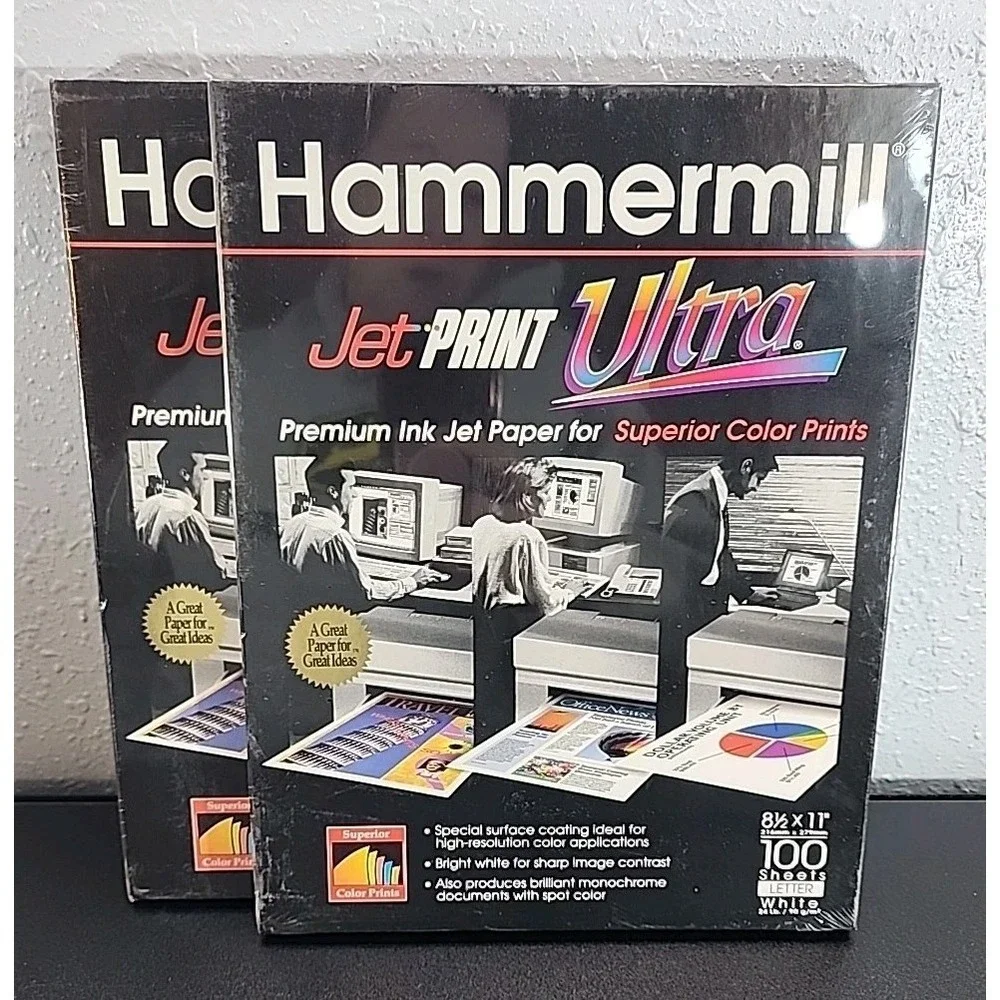 2 High Quality Hammermill Ultra Jet‎ Print Ink Jet Paper 8.5