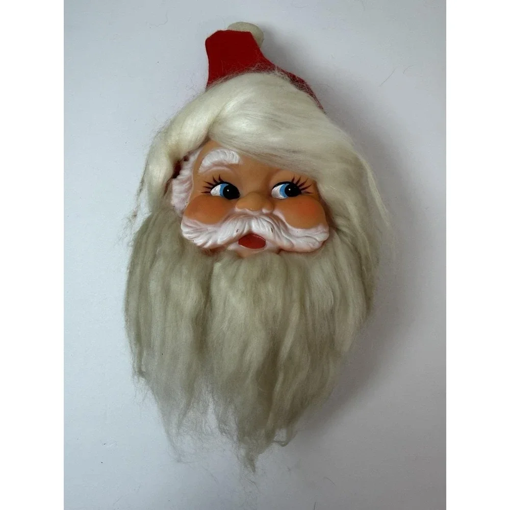 Vintage Santa Claus Head Face‎ Musical Pull String Works Japan NEEDS CLEANING