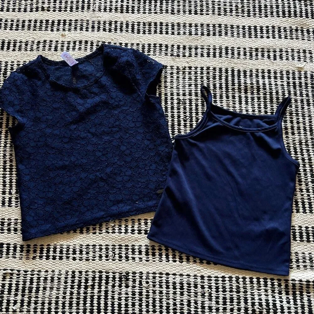 Justice size 8 Blue girls lace blouse