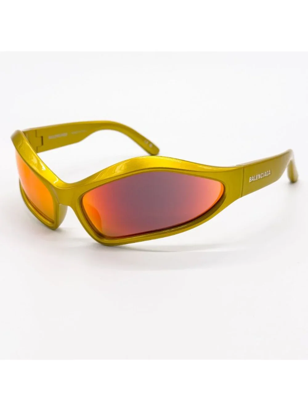 NEW BALENCIAGA BB0314S 004 SUNGLASSES YELLOW GEOMETRIC UNISEX EYEWEAR BALENCIAGA