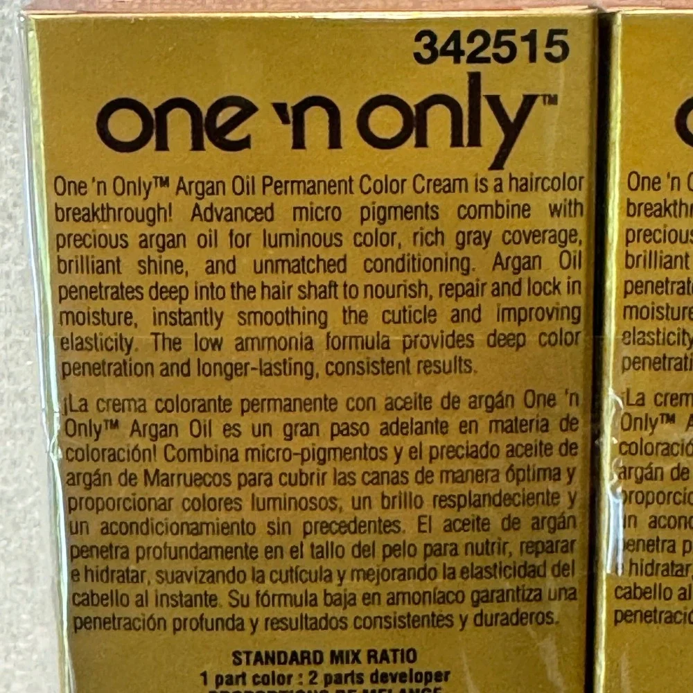 One 'n Only Argan Oil Permanent Hair Color 3RV Dark Red Violet Brown 3oz 3-Pack