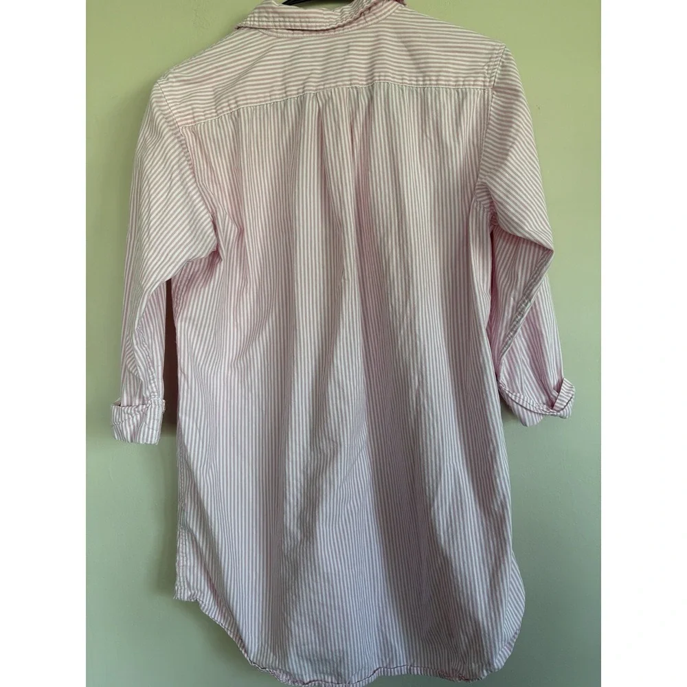 Lauren Ralph Lauren Black Label Pajama Sleep Shirt Pink Striped Cotton SMALL