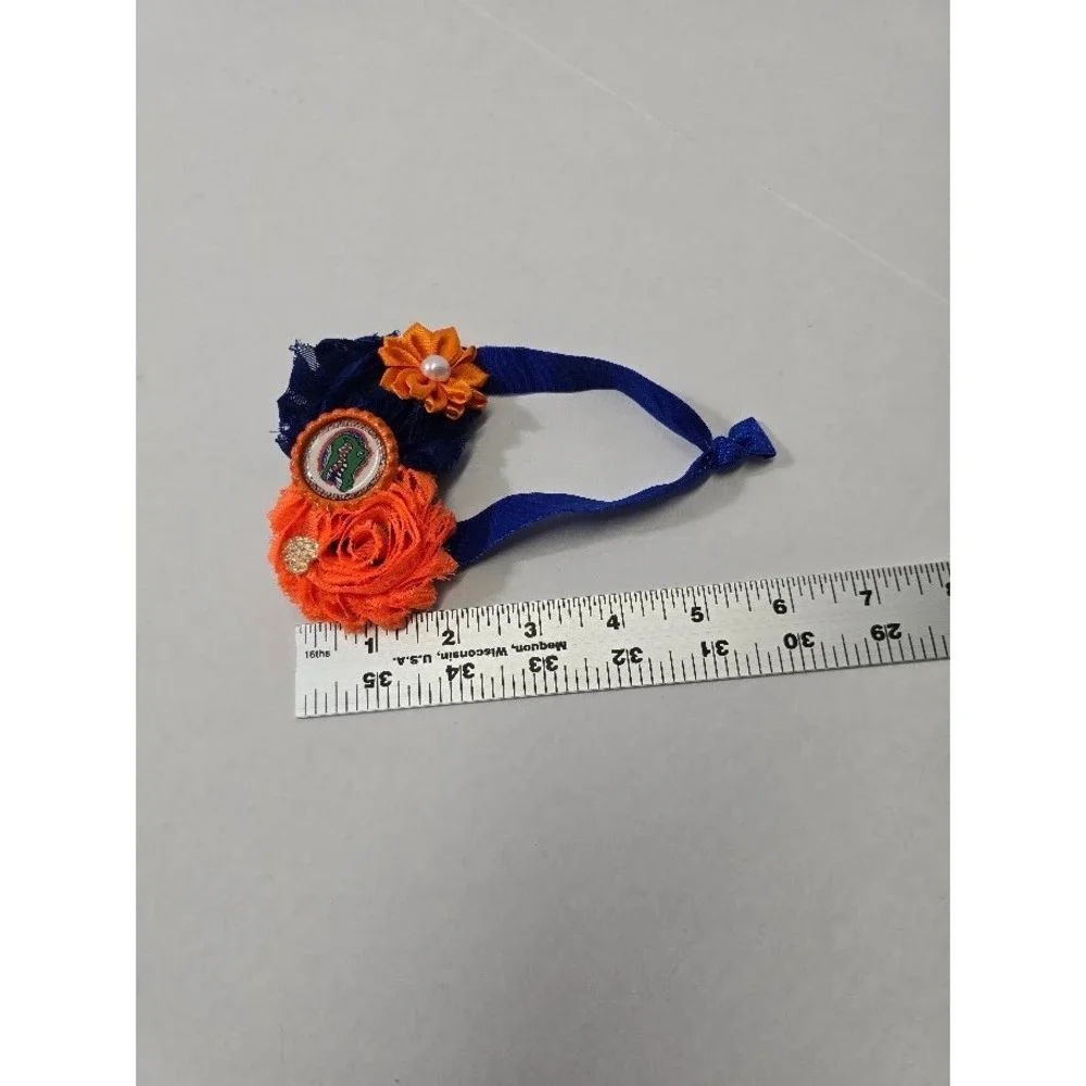 Handmade Florida Gators‎ Headband Infant OS Blue Orange Excellent Rosette Logo