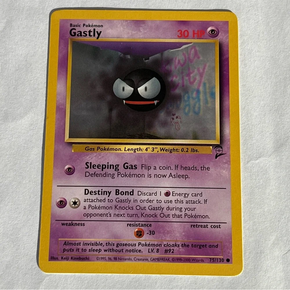 Vintage Pokemon Gastly Series Two Playing Card