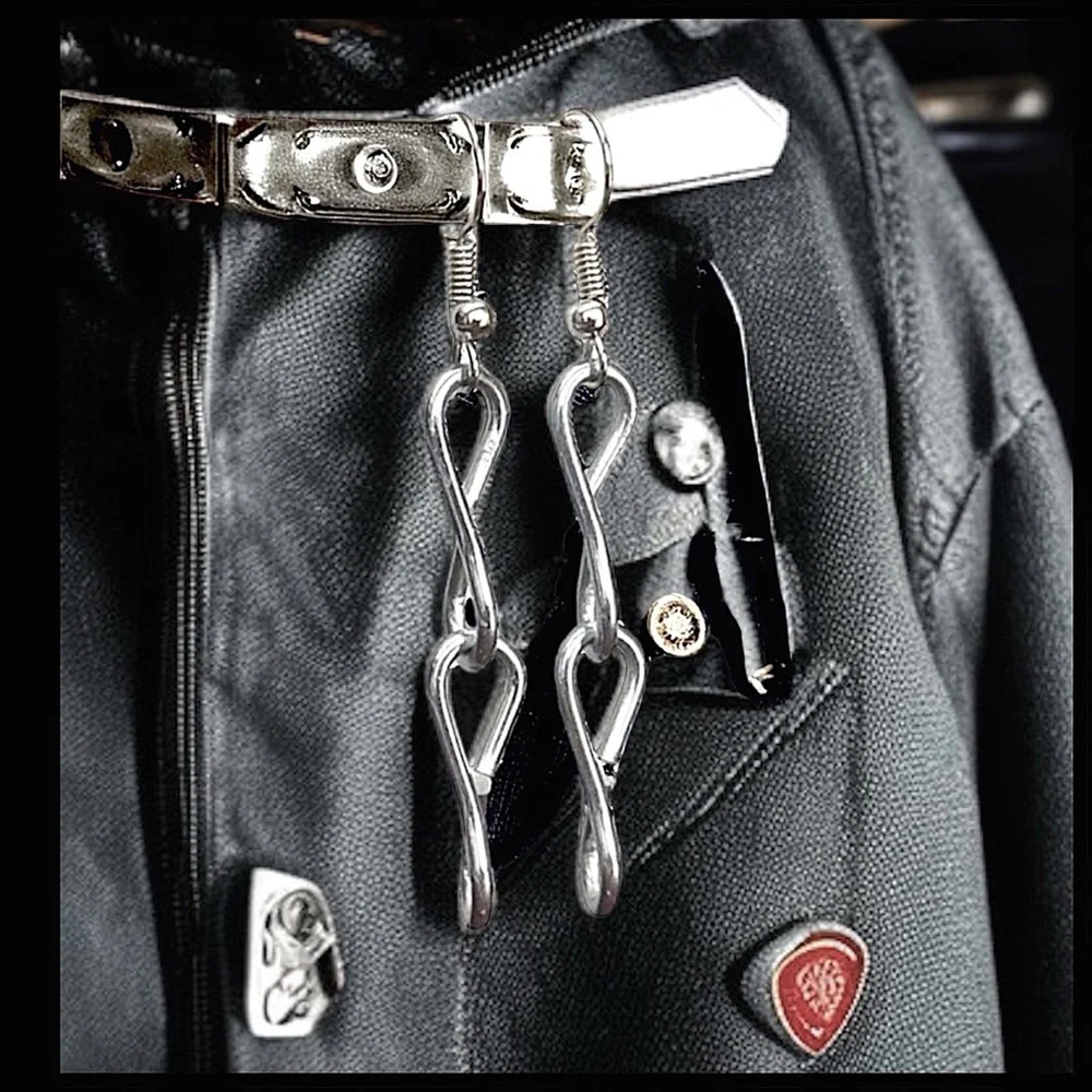 5 For $25💫Punk Rocker Silver Chain Dangles