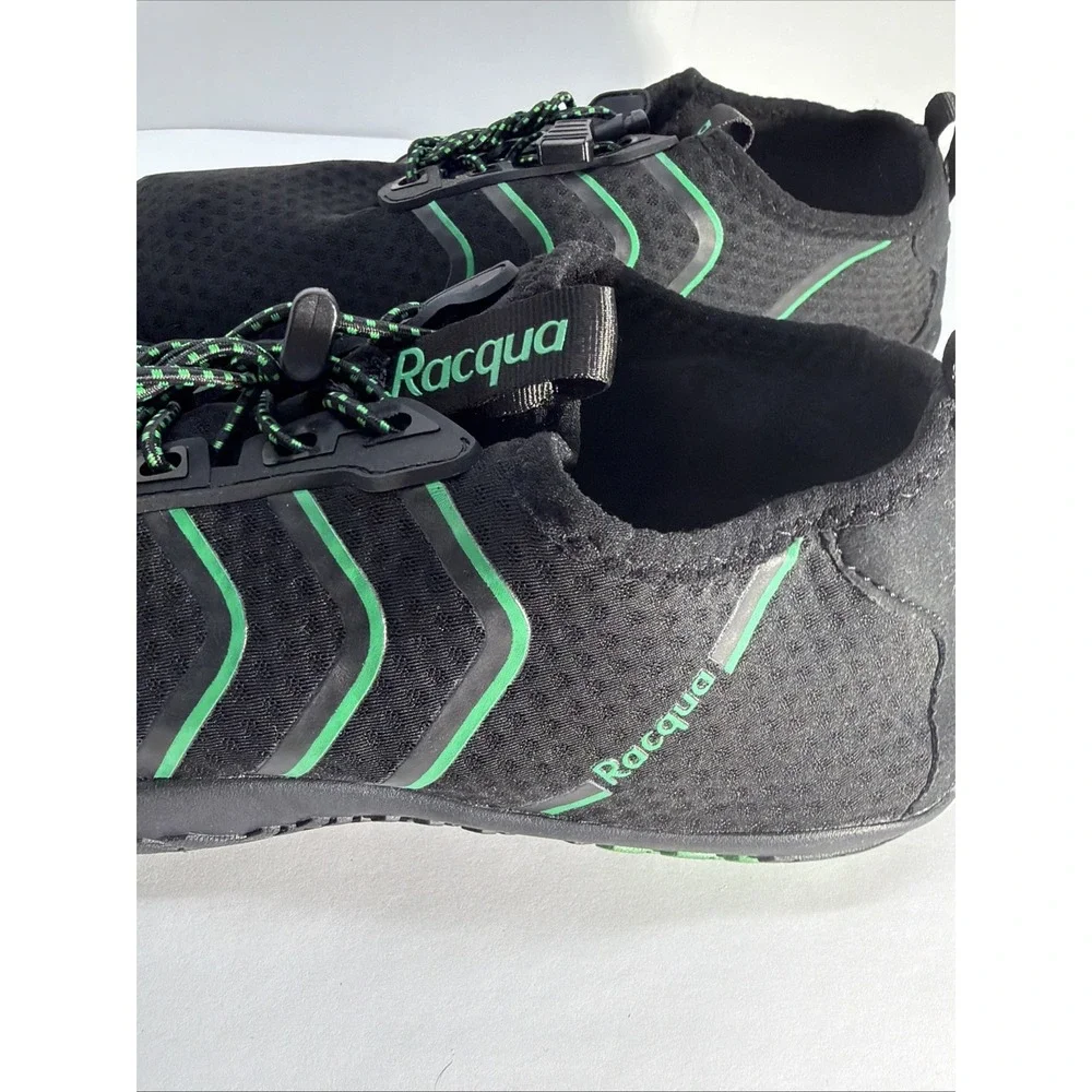 Racqua Mens 9 Black Green Lightweight Quick Dry Breathable Lace Up Water Swim‎