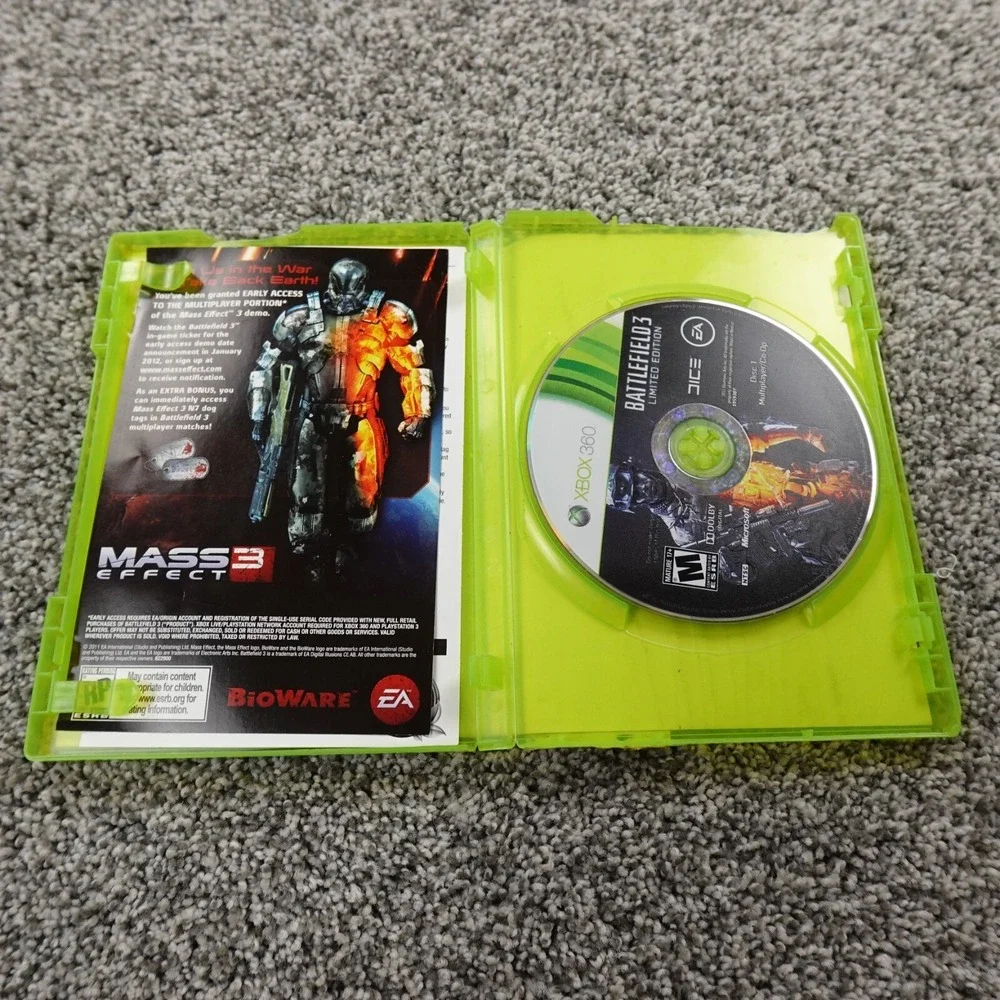 Battlefield‎ 3 Limited Edition XBox 360 Game Disc Case War Shooter Army Military