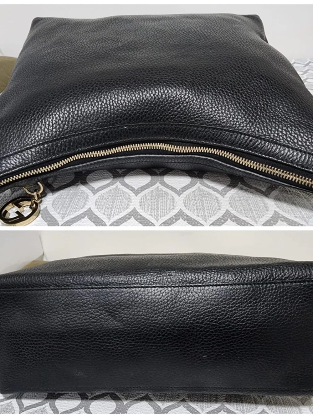 Authentic Gucci Interlocking G Hobo Bag Black