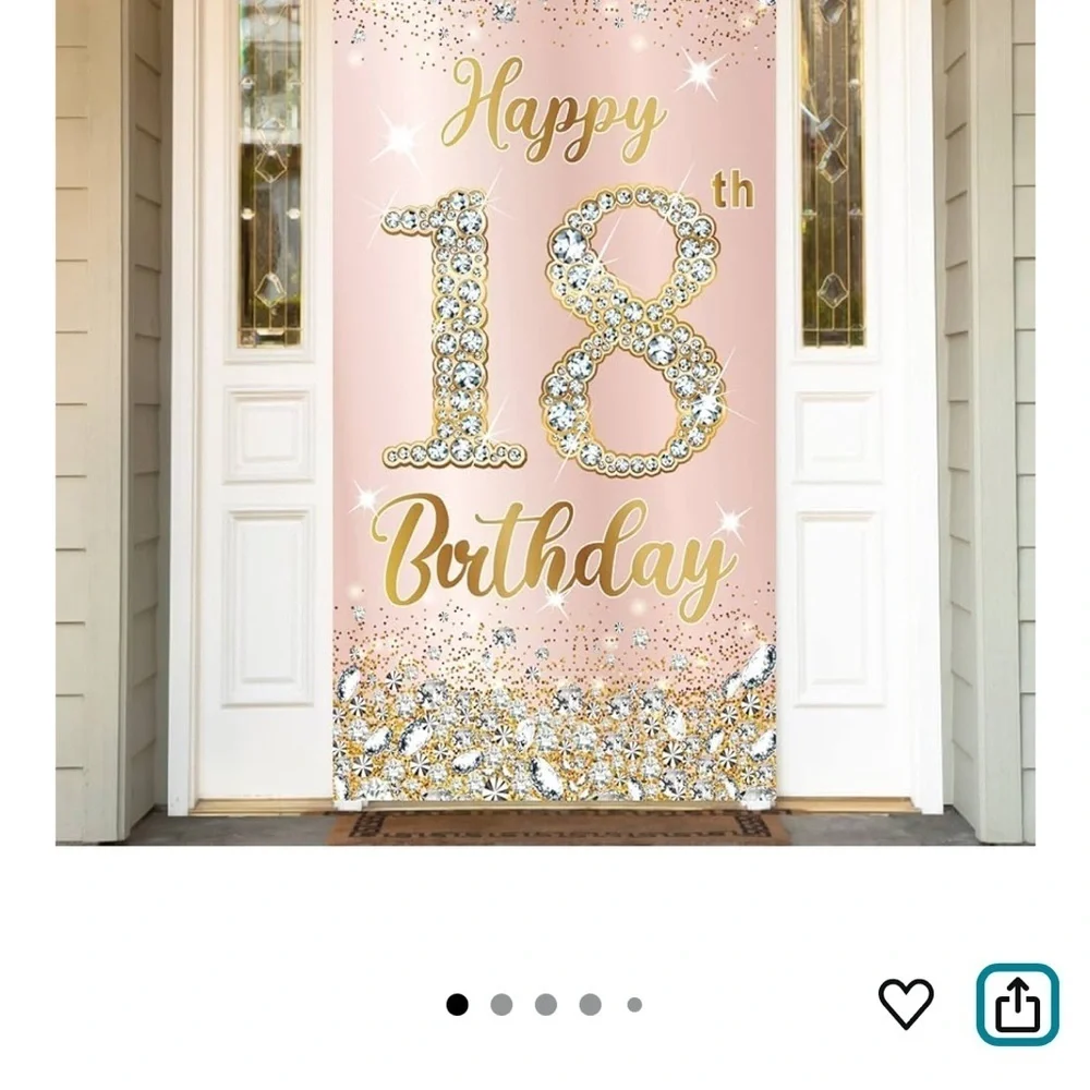 Elegant Gold and Pink 18th Birthday Banner