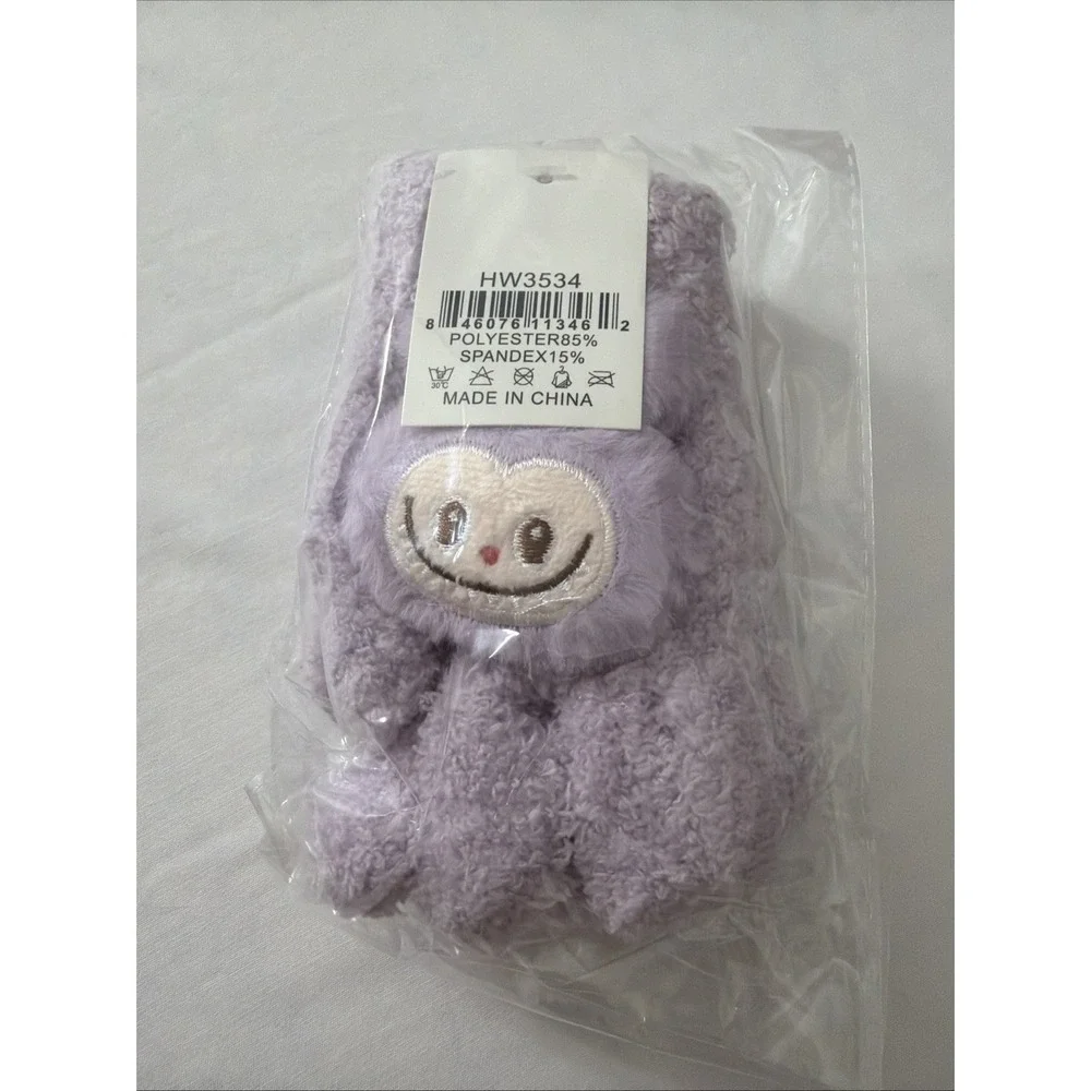 Authentic Warm Fluffy Holiday Series Labubu Mittens Limited Gloves‎ Small Kids