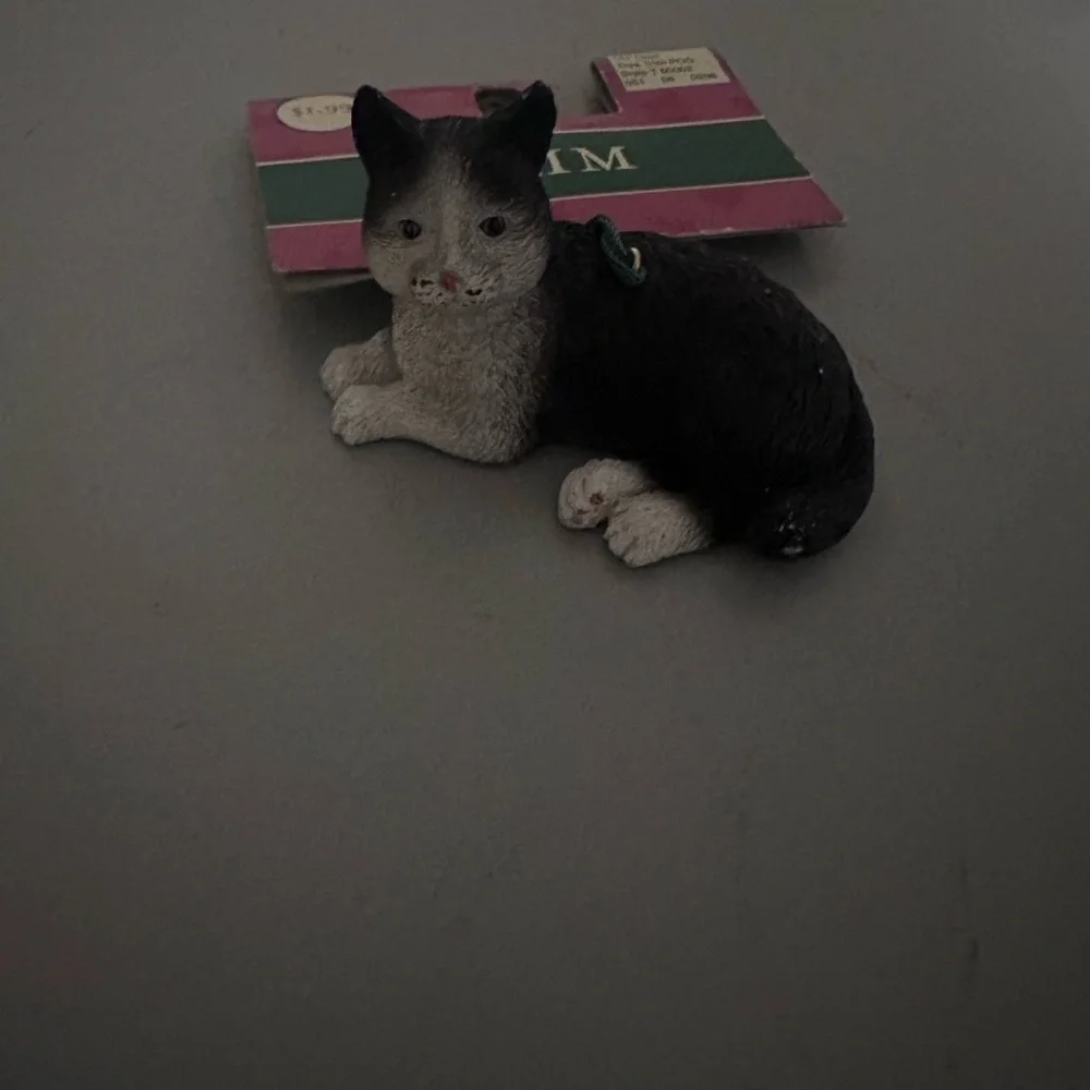 Black and White Cat Figurine