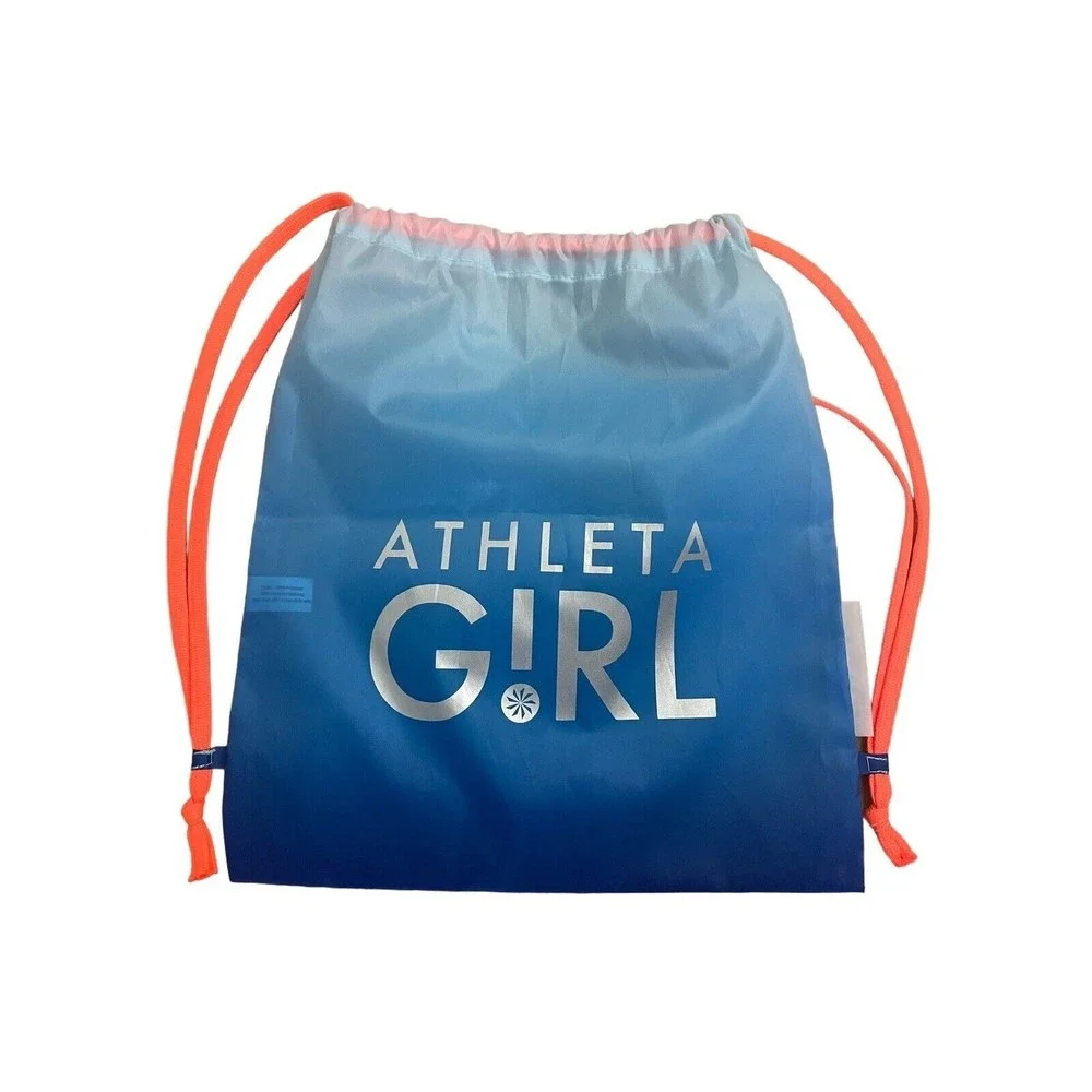 ATHLETA Girl‎ Drawstring Backpack Bag Blue Orange