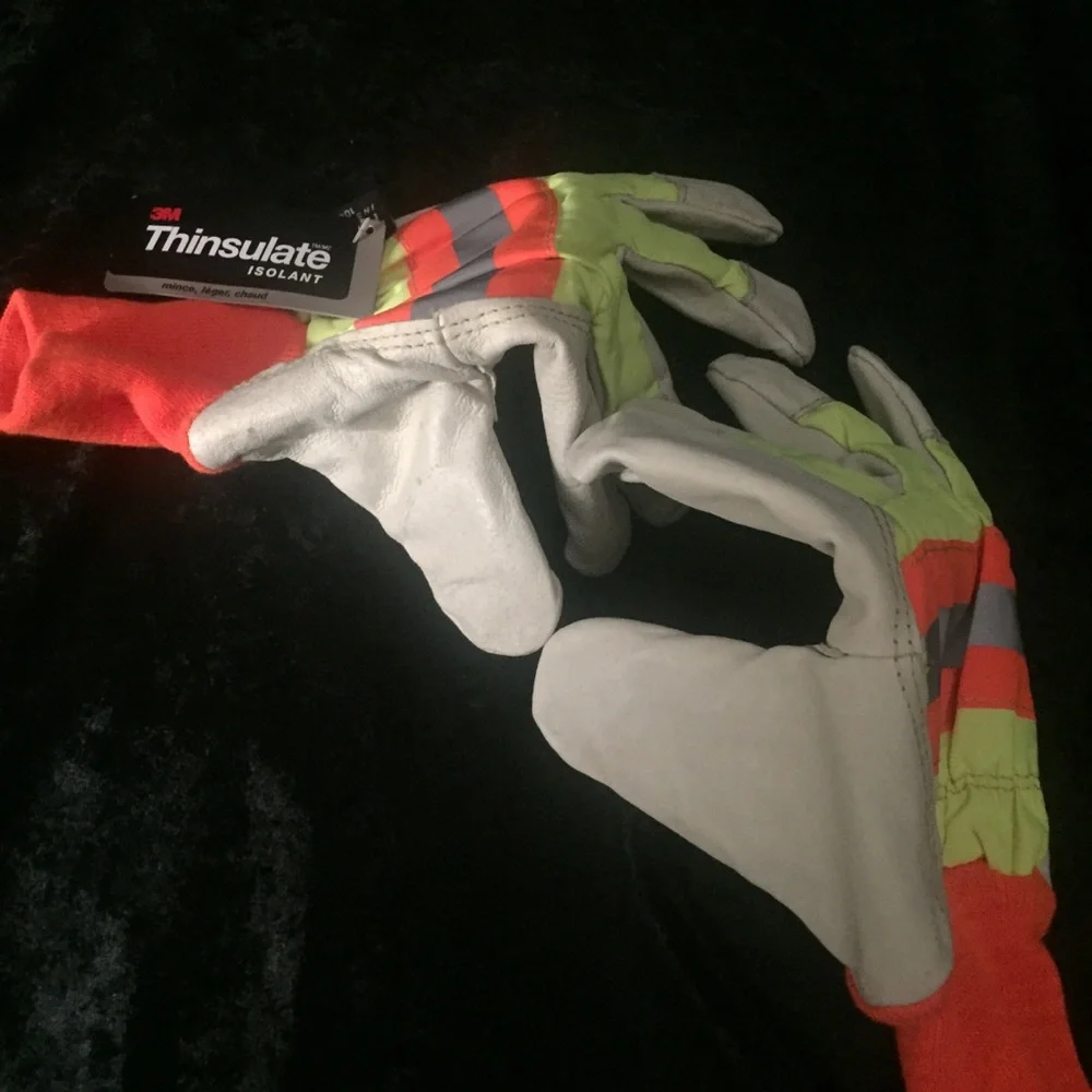 3M Leather XL Thinsulate Reflective Work Gloves NWT